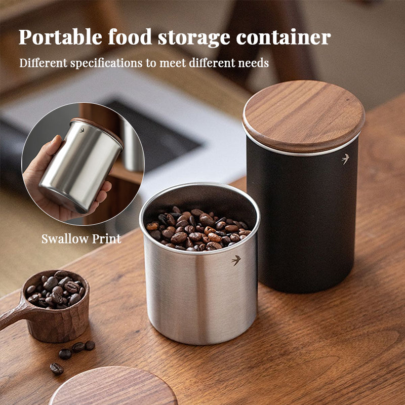 Stainless Steel Matcha Canister with Wood Lid
