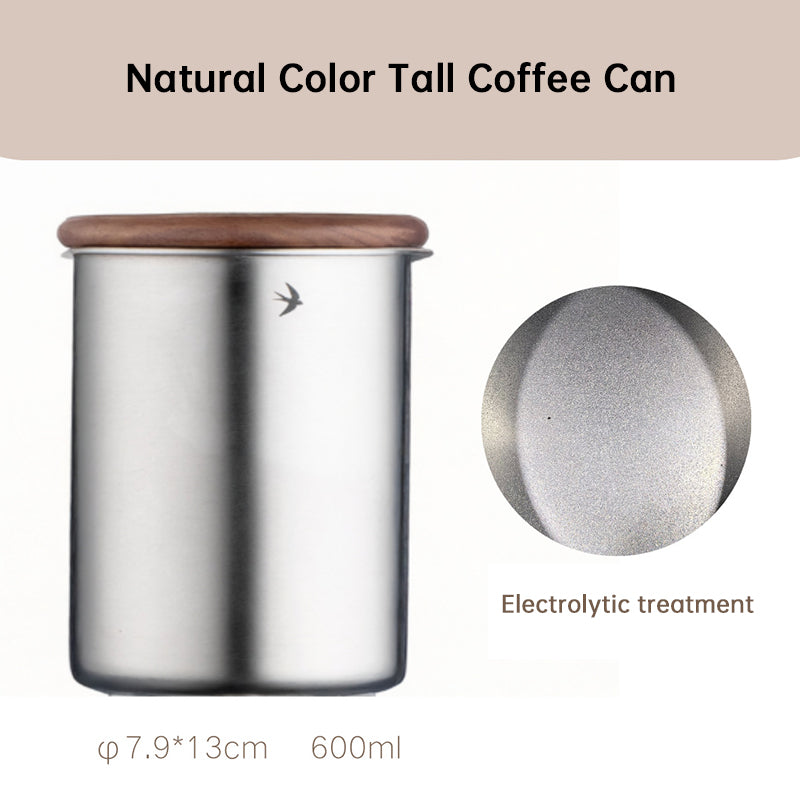 Stainless Steel Matcha Canister with Wood Lid