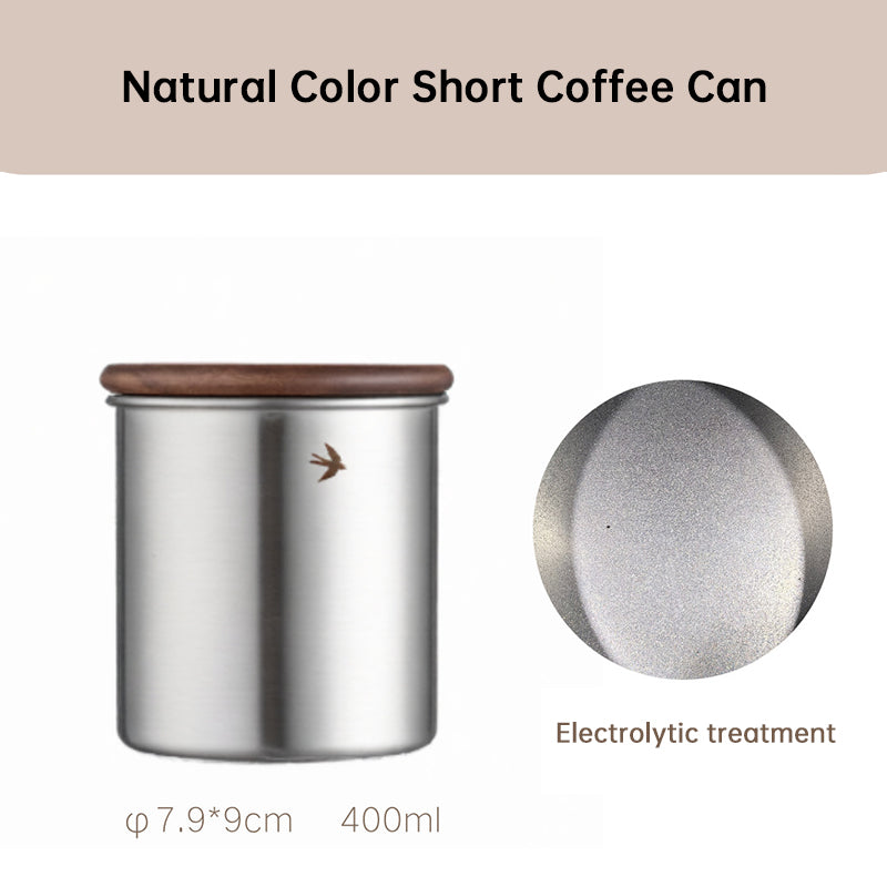 Stainless Steel Matcha Canister with Wood Lid