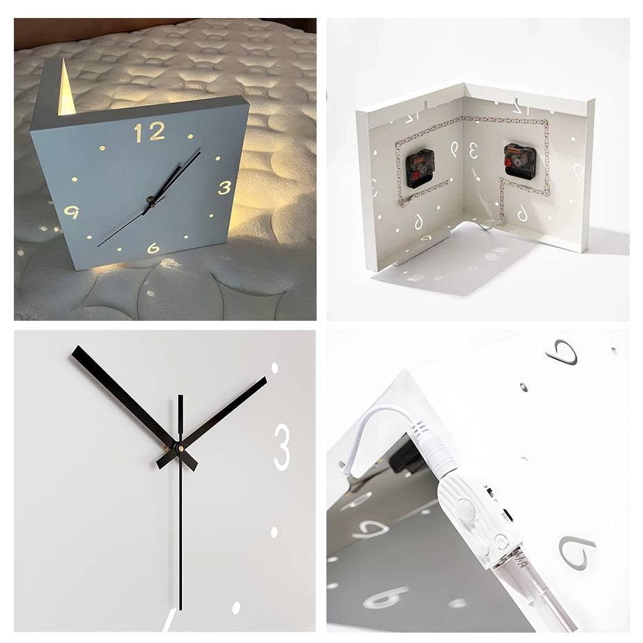 Nordic LED Corner Wall Clock