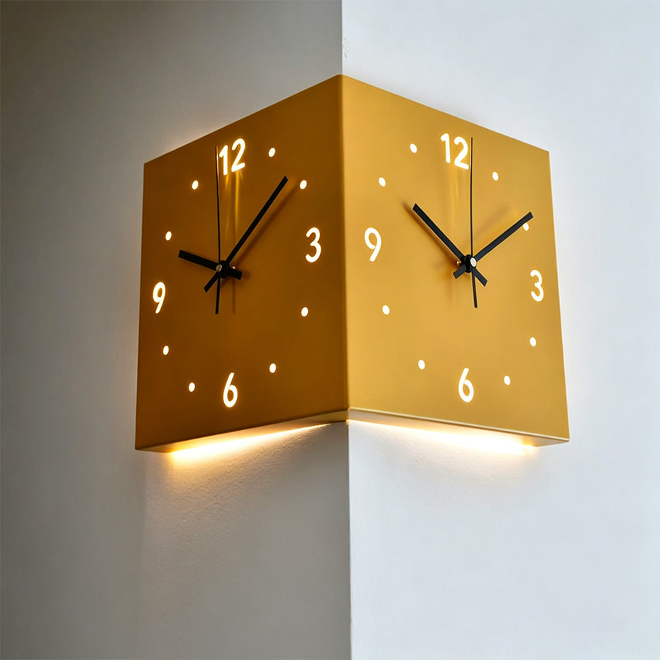 Nordic LED Corner Wall Clock