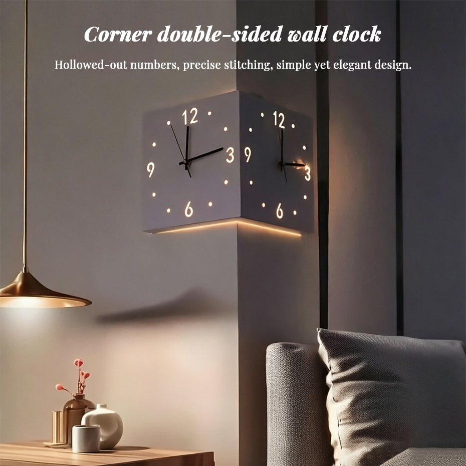 Nordic LED Corner Wall Clock