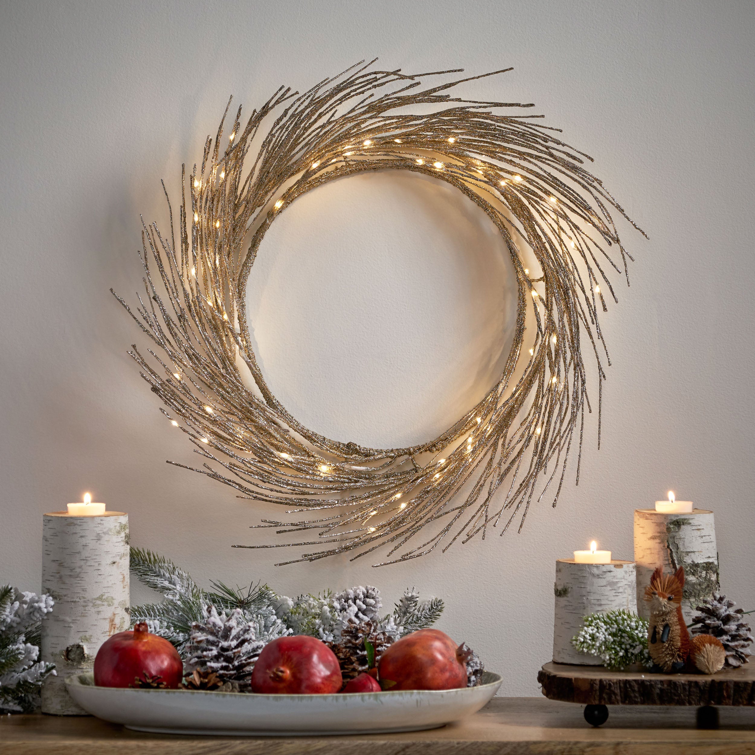 24" LED Lighted Paper Wreath