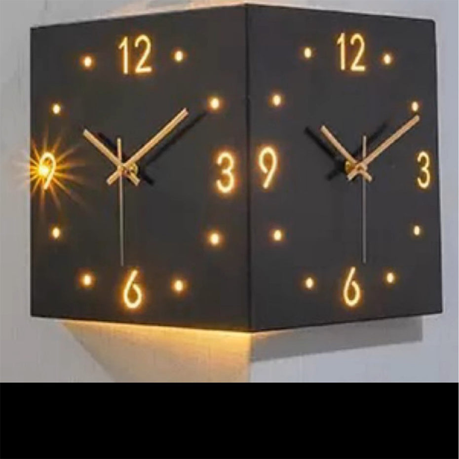 Nordic LED Corner Wall Clock